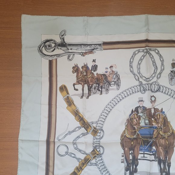 Hermes Scarf Multi Color Silk Satin Multi Color Silk Satin - Picture 11 of 15